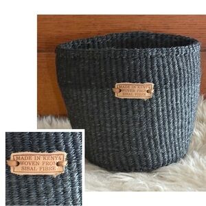 Ethnic Blue Handwoven in Kenya Sisal Basket
